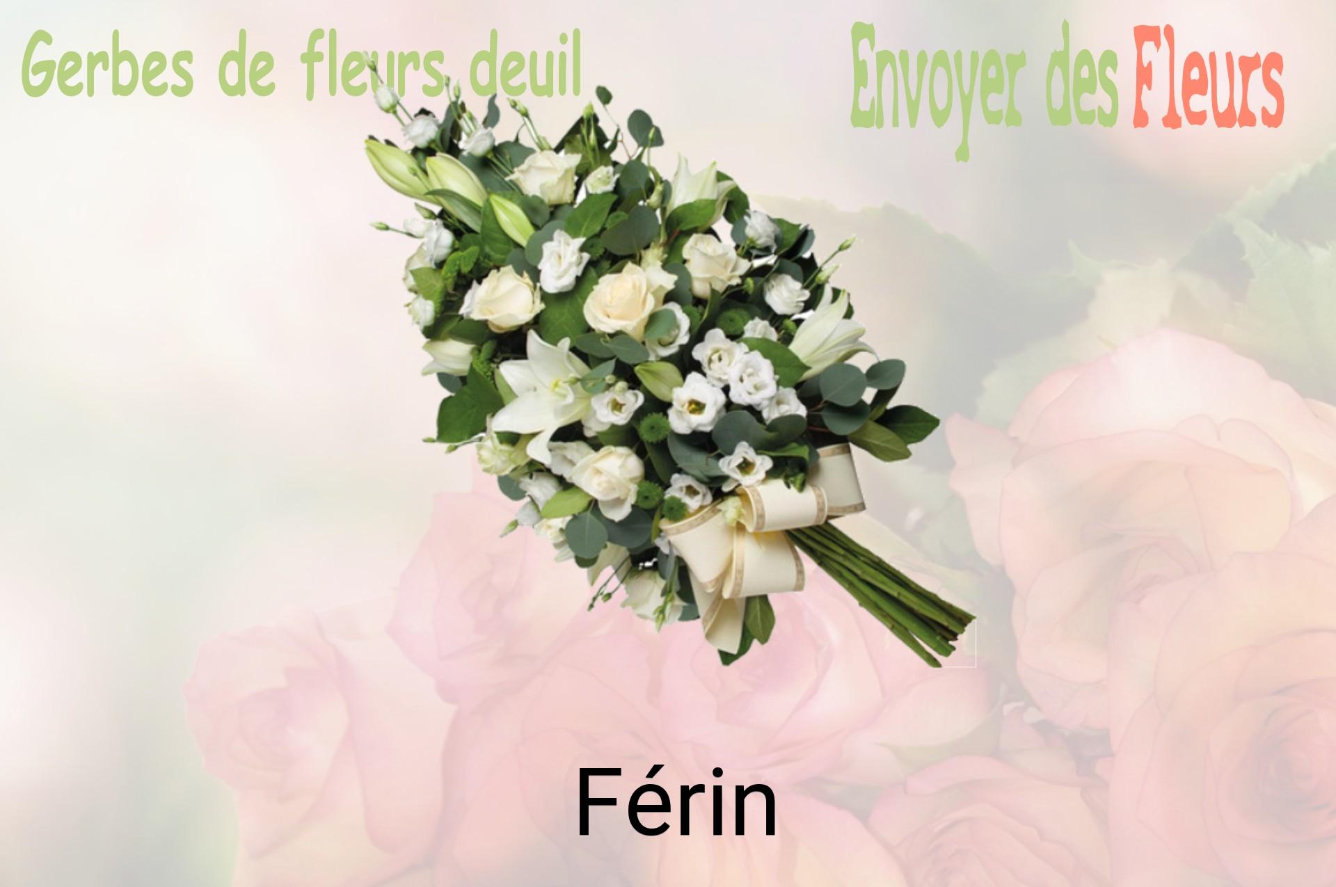 Gerbe de fleurs de deuil livrée à Férin